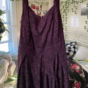 Purple simple lace dress